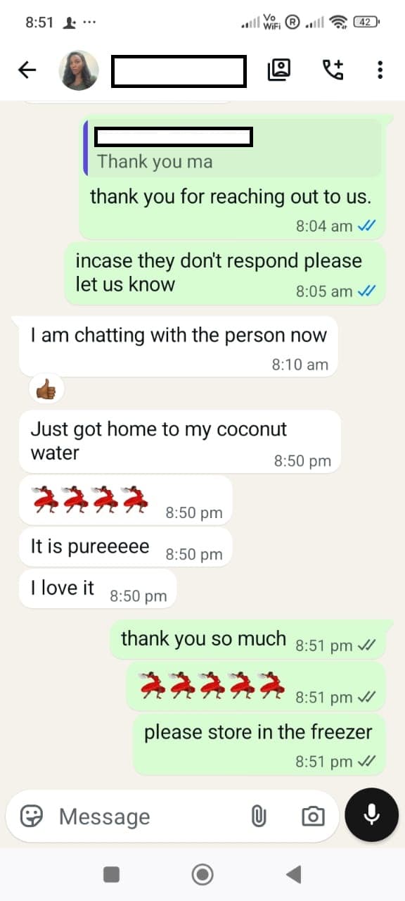 Coconut Water customer review 4